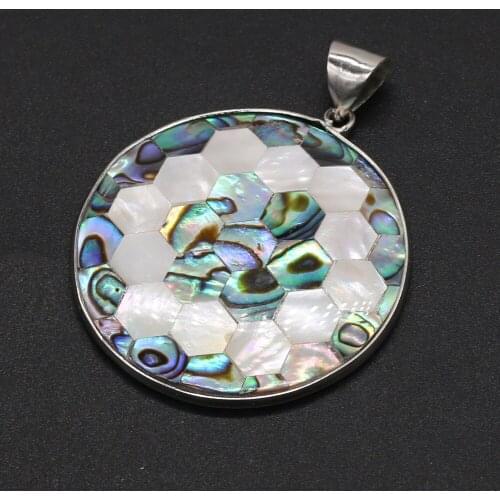 Natural Abalone Pendants Big Round Sea Shell Reiki Heal Charms for Trendy Jewelry Making DIY Necklace Earring Gifts