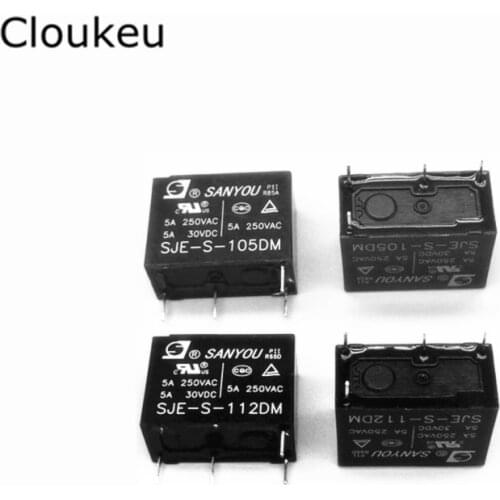2Pcs Relay DIP4 SJE-S- 105DM 112DM 124DM 5V 12V 24V 5A