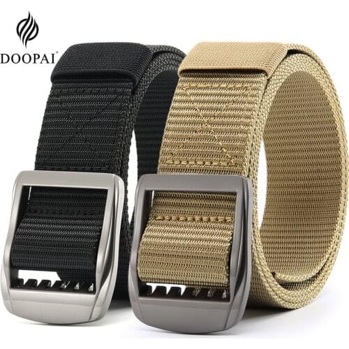 DOOPAI Automatic adjustable sports mens belts Fake pin buckle design multicolor Outdoor Training Nylon belts for men ремень