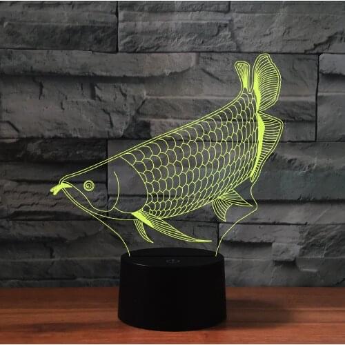 [Seven Neon]Fish Hippocampus japonicus &Shark Acrylic 7Colors Desk Lamp 3D Novelty Led Night Light Millennium Falcon Gift