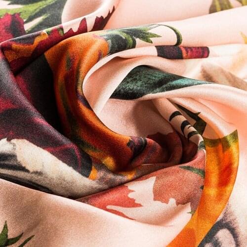 Mulberry Silk Stretch Satin Silk Floral Double Joe Fabric for Dress Dress Shirt Cloth Spring Summer Home Textile Per Meter