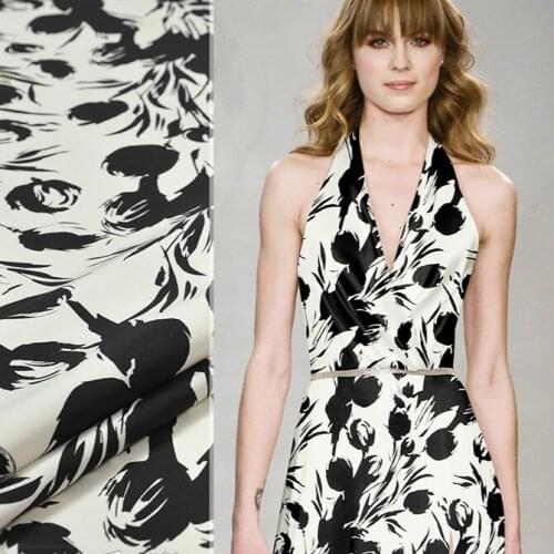 114 cm width Silk Duchess Satin fabric 28 mm heavy fashion dress silk fabric meter stiff printed fabric wholesale silk cloth