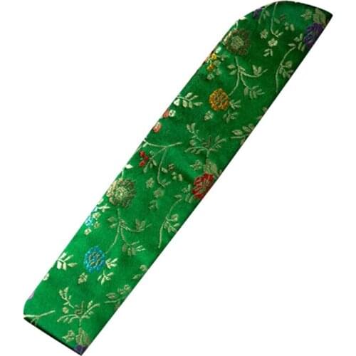 Chinese Style Hand Fan Cover Bag Vintage Embroidery Floral Handheld Folding Fan Sleeve Protector Dustproof Holder Pouch