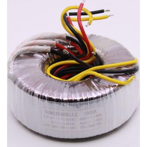 100VA Power Transformer HI-FI 100W Double 18V Pure Copper Toroidal Transformer For 1969 1875 Amplifier Aduio
