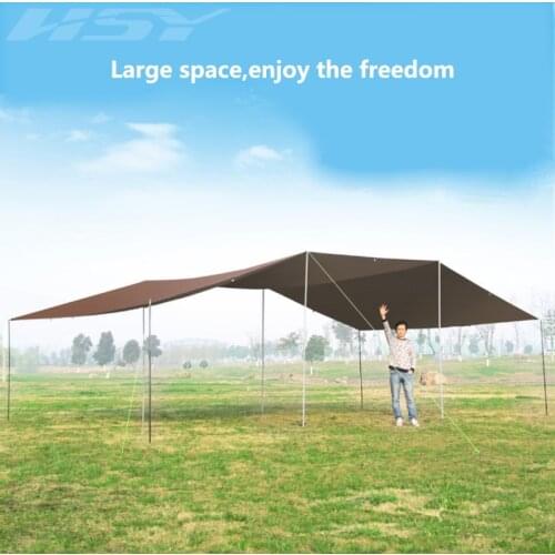 5*8M 6*8M Anti-Sunlight Silver Coated Outdoor Super Large Canopy Awning 300D Oxford Floor Cloth Awning With Poles