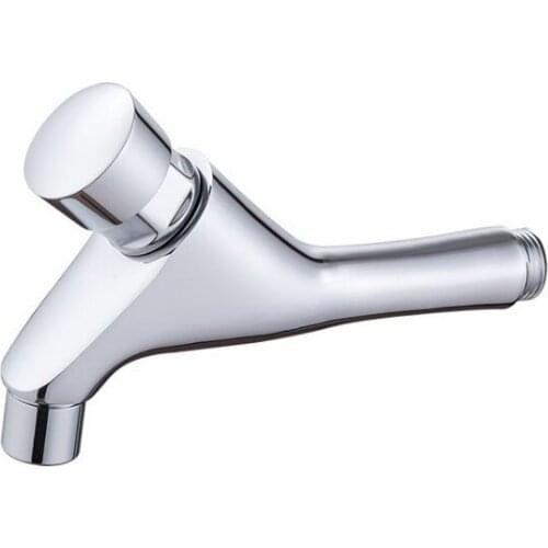 Brass Material Chrome Finishing Color Wall Mounted Self Closing Time Delay Smart Faucet