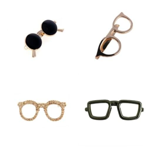 Vintage Glasses Sunglasses Beard Gold Brooch Enamel Pins Mens Suit Dress Shirt Collar Buckle Badge Clothing Accessories Jewelry