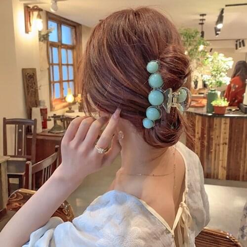 Sweet Candy Colors Pearl Hair Clips for Women Girls Hair Claw Chic Barrettes Claw Crab Hairpins Styling Fashion Hair Accessories