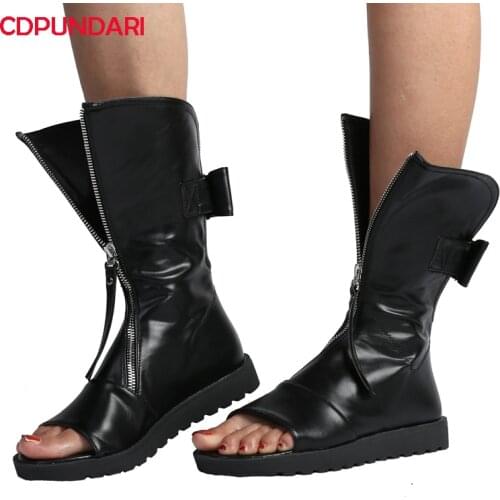 Black White Peep Toe Flat Platform Gladiator Sandals Women Summer Boots Ladies Casual Shoes Sandales Femmes 2021 Sandalias Mujer