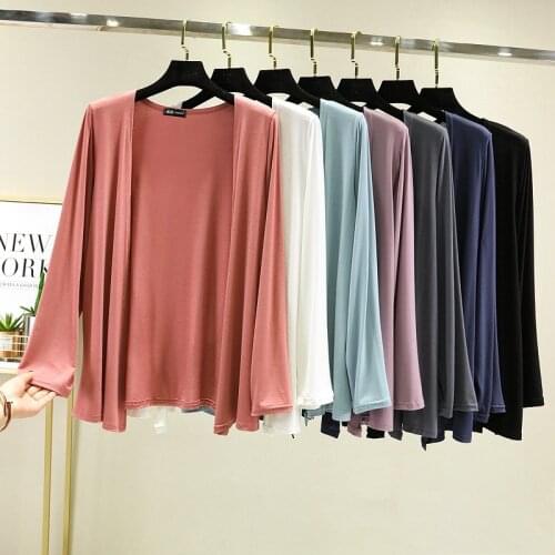 Makuluya Thin Super Soft Comfortable Cozy Morandi Color Spring Summer Women Female Modal Cotton Cardigan Coats Sweet All-Match