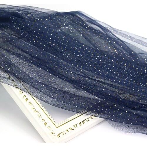 1Meter Golden Dotted Tulle Fabric Glitter Ribbon Organza Mesh DIY Craft Accessory Hair Clip Bow Cake Table Skirt Curtain Supply