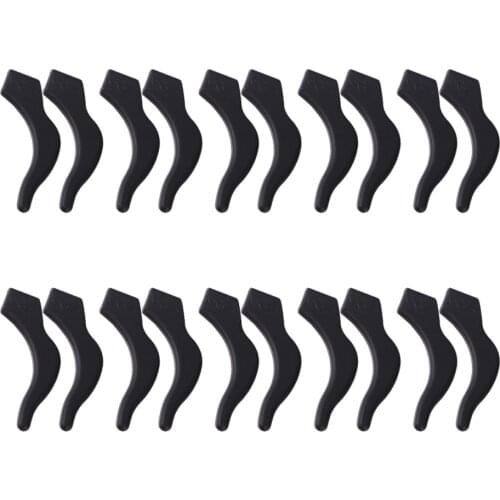 10 Pairs of Silicone Glasses Anti-Slip Cover Glasses Non-slip Cover Glasses Leg Ear Hook for Eyeglass Sunglasses (Black)