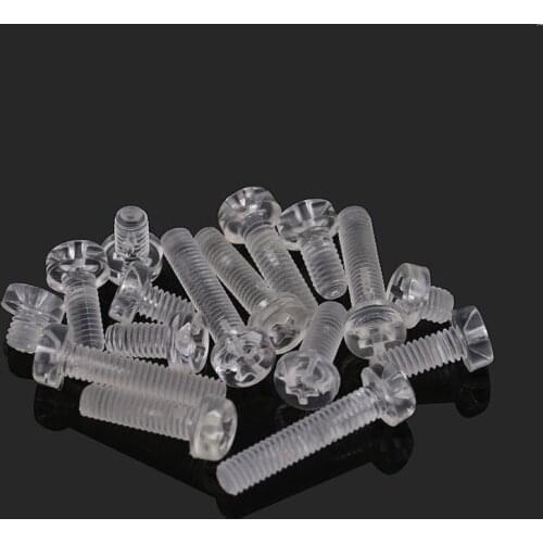 1000PCS/Lot M6*8/10/12/15MM Acrylic Screw Transparent PC Screw Clear Plactic Polycarbonate Bolt Lighting Lamp Installation