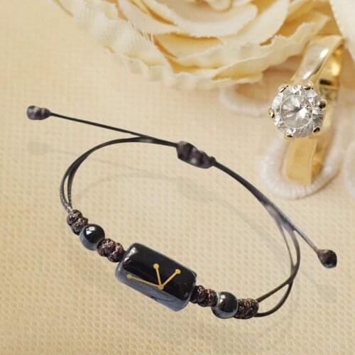 12 Constellation Twelve Constellation Bracelet Mens Womens Black Ceramic Bracelet Boy Girl Lucky Bracelet