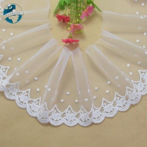 14.5cm white lace cotton embroidery lace french lace ribbon fabric guipure diy trims warp knitting sewing Accessories#2629