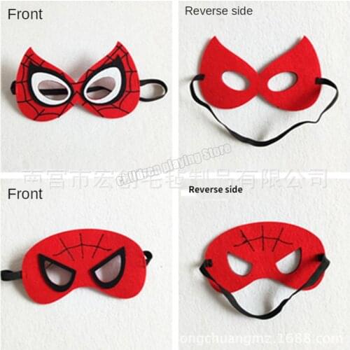 2pcs Marvel Spiderman Felt Mask Eye Mask Halloween Anime Cosplay Christmas Masquerade Mask Children Cartoon Creative Mask Gift