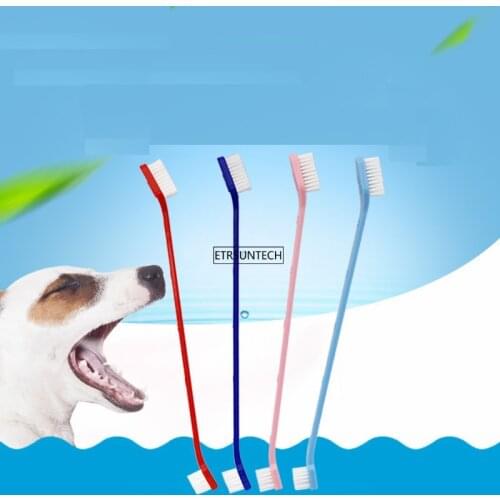 300PCS Double Brush Teeth For Large Dogs Toothbrush Dog Dual Head Dog Mouth Cleaning Pet Toothbrush Accessories