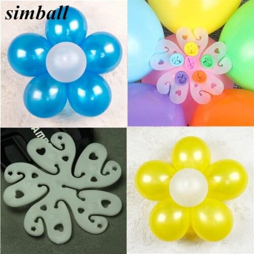 5pcs Balloon Modelling Seal Clip Ballon Stick Double Flower Tie Latex Balloon Sealing Clips Wedding Party Decoration Accessories
