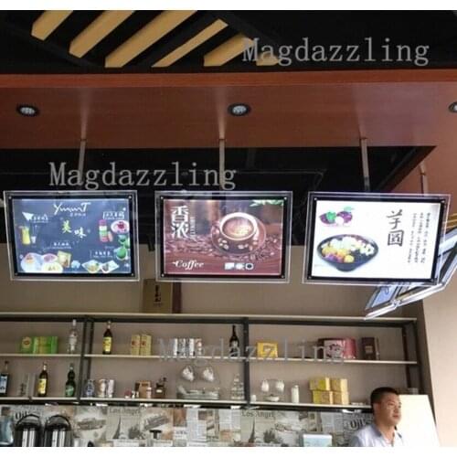 A2 Restaurant Indoor Acrylic Frame LED Menu Boards,Slim LED Menu Light Box with Black Border