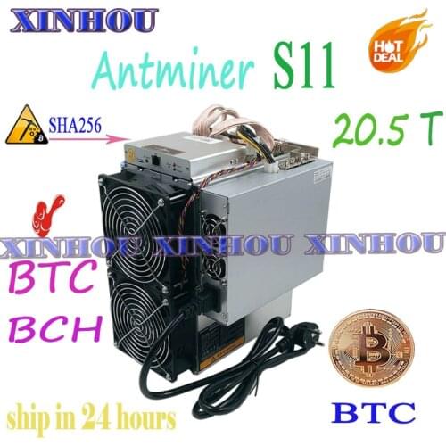 Used Antminer S11 20.5T 16nm asic SHA256 BTC BCH Miner Better Than S9 S17e T15 T9 Z11 WhatsMiner M20s M3 Innosilicon T2T baikal