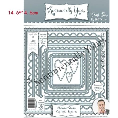 CH 2021 New Arrival Square Stencil Metal Cutting Dies For Scrapbooking Practice Hands-on DIY Album Card Craft Decoration