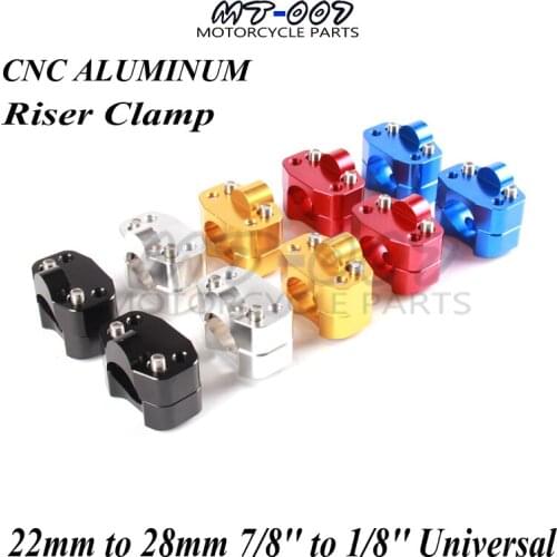 CNC 22mm to 28mm 7/8'' to 1/8'' Universal Oversize Solid Handlebar Clamp Riser motocycle dirt pit bike