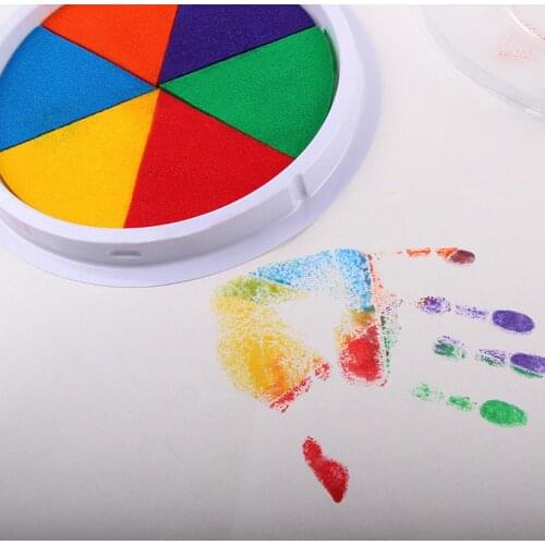 Colorful Fingerprinting Inkpad Washable Painting Pigment Graffiti Coloring Handprint Drawing and Graffiti Art Supplies