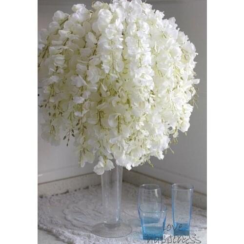 DIY Artificial White Wisteria Silk Flower For Home Party Garden Floral Decoration Living Room wedding Centerpieces Table Decor
