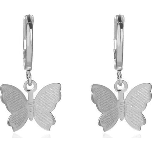 Long Tassel Butterfly Drop Earrings Silver Color 2020 Fashion Hanging Women Earrings Summer Jewelry Girls GIfts Drop Shipping