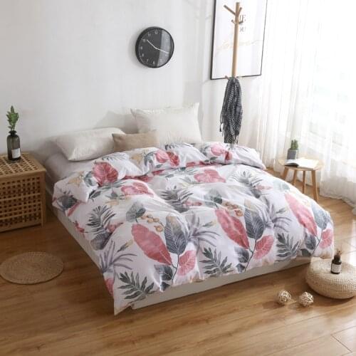 Gray pink leaves Elegant duvet cover twin full queen king size quilt cover good quality comfortable sell well bed sack