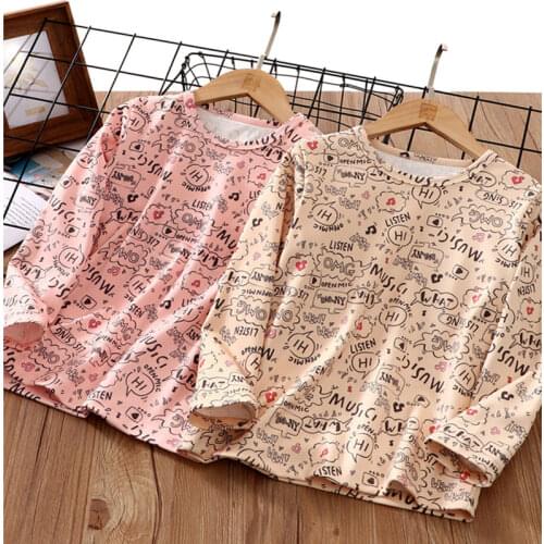 Boys T-Shirt Girls Cartoon Sweatshirt Baby Kids Clothes for Letter Printed Long Sleeve Teen Casual Tops New Children Base Shirt