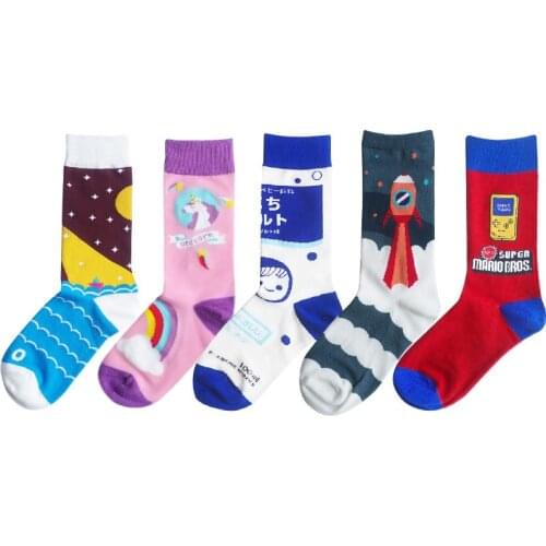Harajuku Design Funny Women Cotton Socks Teenage Girls Sock Casual High Quality Cartoon Cute Kawaii Socks