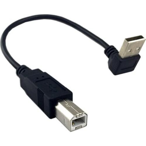 New Black 0.2M elbow 90 degrees USB 2.0 printer Power cable A-B male to male scanner power cable USB2.0 data line 20cm