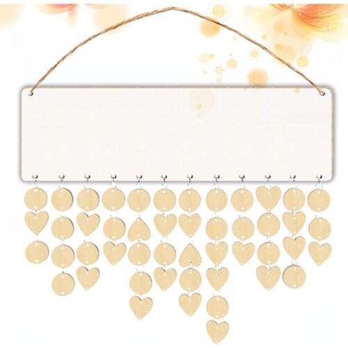 Birthdays Calendar Set Blank Hanging Plaque DIY Wood Slices Pendant Wall Birthday Reminder