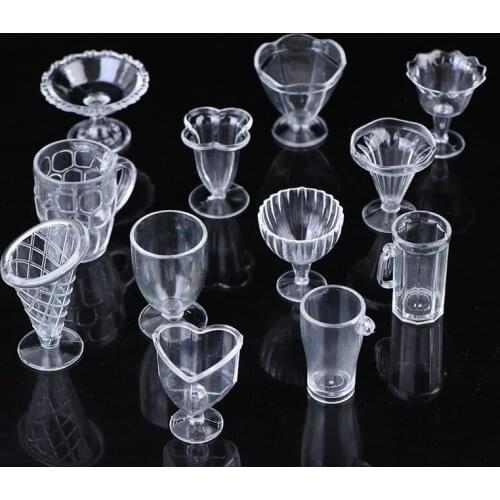 12ps Mini Slime Cup Box Container Decor Charms For Slime Additives DIY Clay Modeling Simulation Plastic Cup