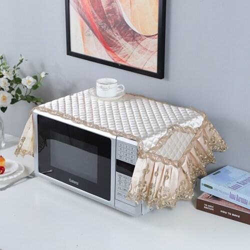 Lace Embroidery Home Microwave Oven Cover Decoration Accessories Dust Proof Protection Quilting With Cotton Oven Cover ZH376