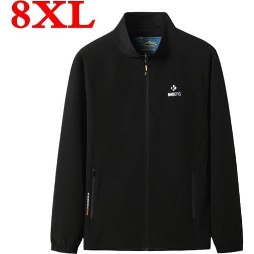Big plus size 8XL 2020 7XL 6XL high quality Spring and autumn new mens fashion jacket Casual men clothing