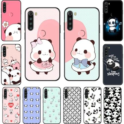 Lovely Cartoon Cute Panda Phone case For Xiaomi Redmi Note S2 4 5 6 7 8 A S X Plus Pro black painting cover soft back pretty