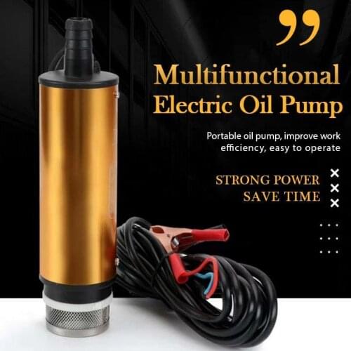 Multifunctional Electric Oil Pump DC Electric Submersible Pump For Pumping Diesel Oil Water Aluminum Alloy Shell 12L/min Fuel Tr