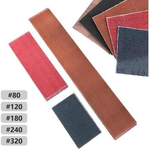 5pcs/Set 5" 8" 16" Sandpaper 80-320 Grit Flocking Sanding Belt for Sanding Block Polish Tools