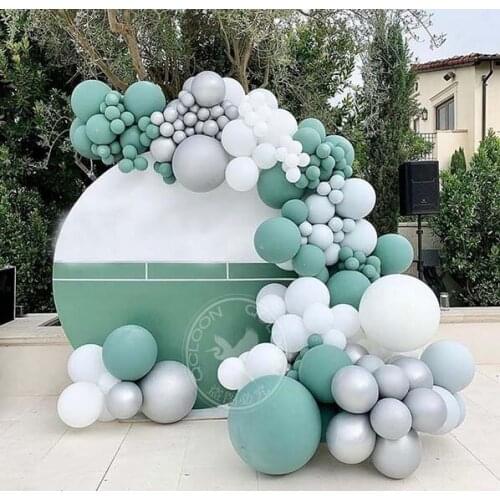 New Products Bean Paste Is Green Gray White Balloons Garland Arch Kit Baby wedding Birthday Party Wedding Decorative Supplies
