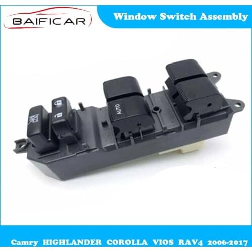 Baificar Brand New Genuine Window Switch Assembly Glass Lift Button Left Front for Camry HIGHLANDER COROLLA VIOS RAV4 2006-2017