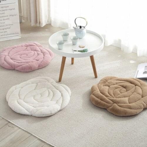 Floor Sitting Cushion Mattress Seat Cushion Pad Seat Sitting Floor Thick Soft Mat for Chairs Flower Design Round 53cm Diameter