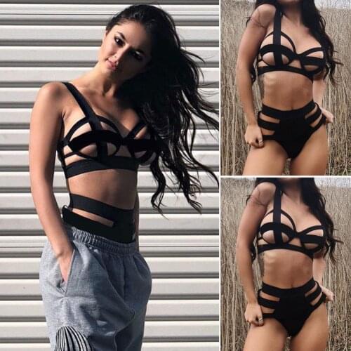 Sexy Lady Street Wear Hot Bandage cross High Cut Bathing Suit Swimwear Summer Beach Wear Female High Waist Swimsuit Biquini