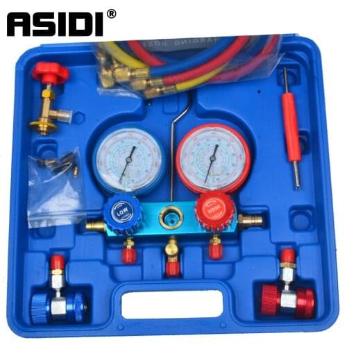 Air Conditioning AC Diagnostic A/C Manifold Gauge Tool Set Refrigeration R-134A