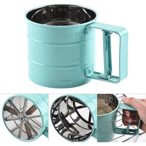 Flour Sifter Hand-Held Flour Sifter With Handle Stainless Steel Fine Mesh Sieve Cup Baking Tool Flour Sifters Dropshipping