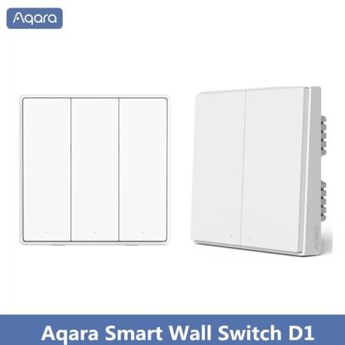 Aqara Smart Wall Switch D1 Zigbee Wireless Remote Control Key Light Switch Neutral Fire Wire Triple button For Xiaomi smart home