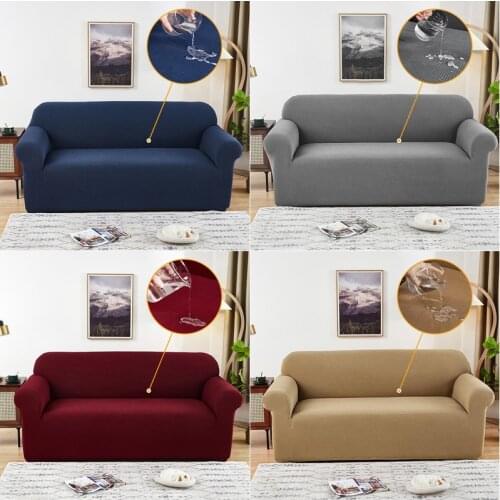 Waterproof Jacquard Solid Color Sofa Covers for Living Room Couch Cover Corner Sofa Slipcover L Shape Sofa Protector Single Sofa