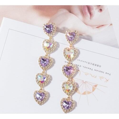 2020 New fashion temperament love long style earrings for women trendy korean senior luxury earrings jewelry best gift for women