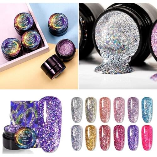 Glitter Gel Nail Polish Rainbow Neon Hybrid Varnishes For nails Painting Manicure set Decoration Need Base top coat UV LED Gel